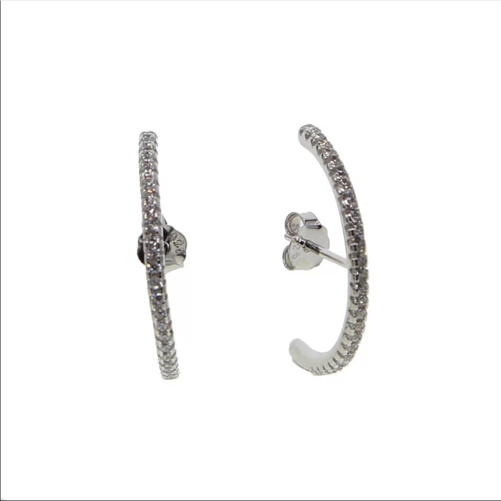 • LAST ONE • Sterling Silver + Cz Earring Cuff - Picture 3 of 3